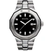 Bulova Marine Star Stainless Steel Diamond Mens Watch In Silver
