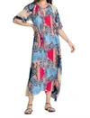 JOHNNY WAS CORDELIA EASY MIDI DRESS IN MULTI