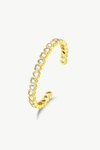 CLASSICHARMS GOLD HEART SHAPED WHITE CLEAR ZIRCONIA BANGLE BRACELET