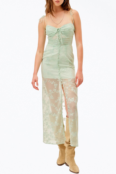 For Love & Lemons Breanne Maxi Dress In Green