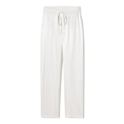 Pj Harlow Jolie Satin Pant With Draw String In Eggnog In Multi