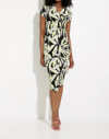 Joseph Ribkoff Leaf Print Wrap Style Dress In Black/multi In Multi