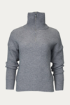 Six Crisp Days Ciut Half-zip Ribbed Sweater In Grey In Grey