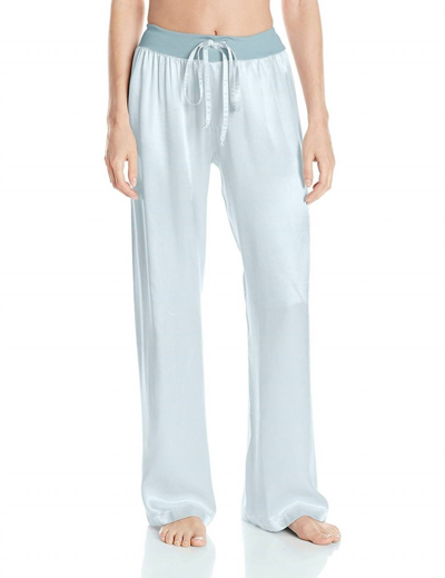 Pj Harlow Jolie Satin Pant With Draw String In Teal In Blue