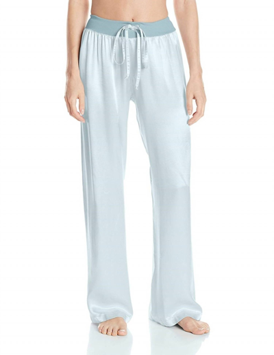 PJ HARLOW JOLIE SATIN PANT WITH DRAW STRING IN AQUA