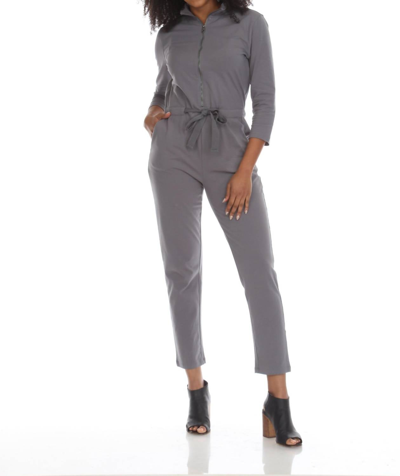 Neon Buddha City Girl Jumpsuit In Shadow In Grey
