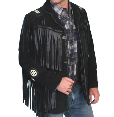Scully Fringe Suede Leather Jacket In Black