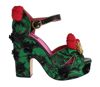 DOLCE & GABBANA Dolce & Gabbana Brocade Snakeskin Roses Crystal Women's Shoes