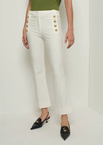 DEREK LAM 10 CROSBY WOMEN'S ROBERTSON CROP FLARE TROUSER IN SOFT WHITE