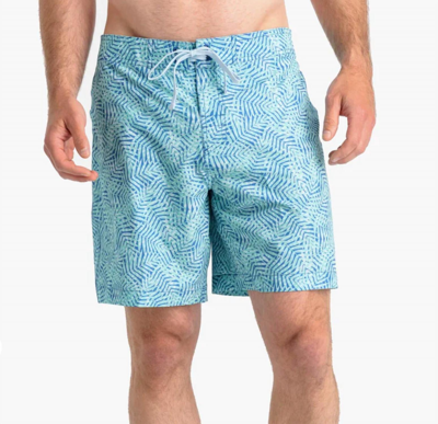 Southern Tide Mens Palm Leaves Water Shorts Swimsuit In Atlantic Blue