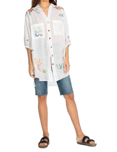 Johnny Was Coralie Oversized Weekend Tunic In White