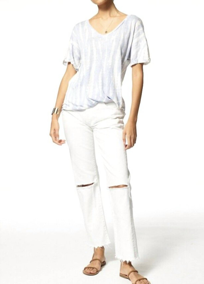 Young Fabulous & Broke V-neck Twister Tee In Sky Alligator Wash In White