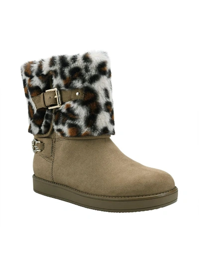 GBG LOS ANGELES ALEYA WOMENS FAUX SUEDE COLD WEATHER ANKLE BOOTS