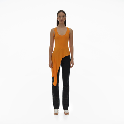 Helmut Lang Asymmetric Stretch-knit Tank In Apricot