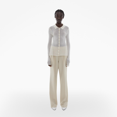 Helmut Lang Wool Jersey Shirt In Ivory