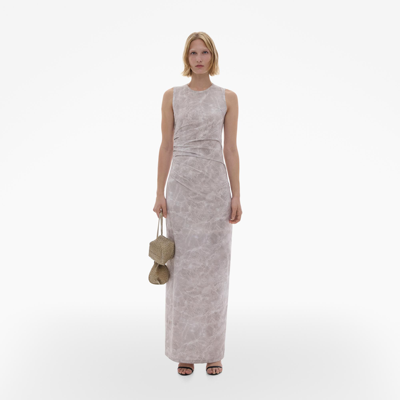 Helmut Lang Printed Ruched Tank Dress In Neutrals