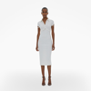 Helmut Lang Cardigan Bodycon Midi Dress In Optic White