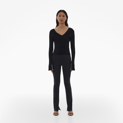 Helmut Lang Women's Angela Long-sleeve Rib-knit Top In Black