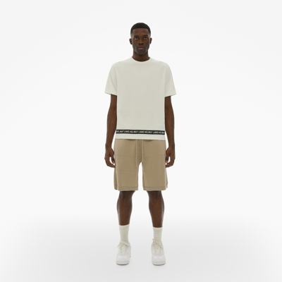 Helmut Lang Colin Cotton Textured Knit Drawstring Shorts In Taupe