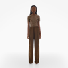 Helmut Lang Satin Pull-on Cargo Pants In Cigar