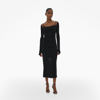 Helmut Lang Scala Midi Dress In Basalt Black