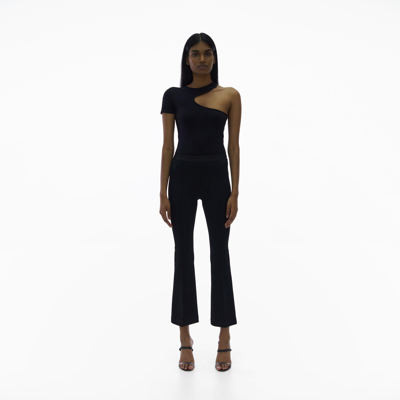 Helmut Lang Core Cropped Flare Rib Legging In Black