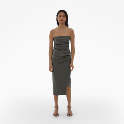 Helmut Lang Vegan Leather Skirt In Olive