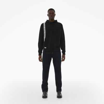 Helmut Lang Logo-print Strap Cotton Hoodie In Black