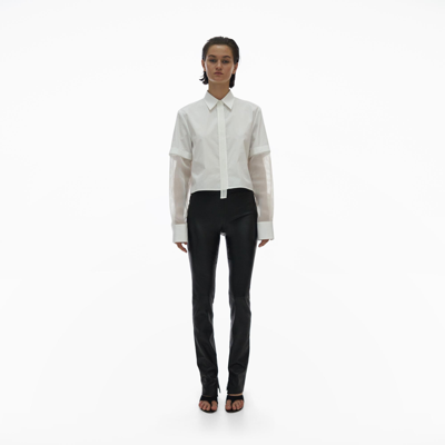 Helmut Lang Core Slit Leather Pant In Black