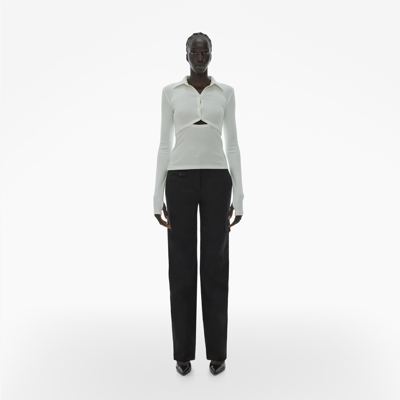 Helmut Lang Cut-out Cardigan Top In Ivory