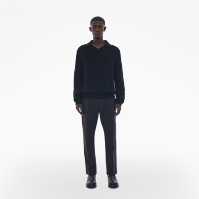 Helmut Lang Cotton Polo Sweater In Black
