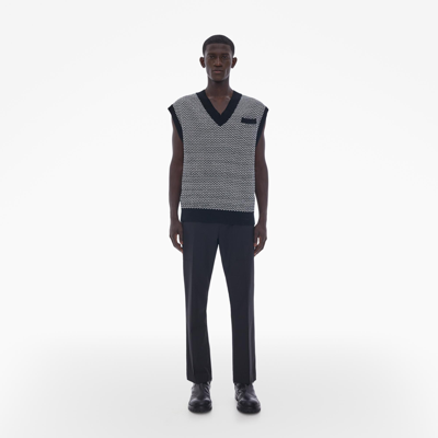 Helmut Lang Roy Cotton Regular Fit V Neck Sweater Vest In Black