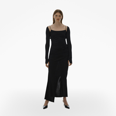 Helmut Lang Drapiertes Oberteil In Basalt Black