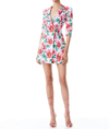 Alice And Olivia Latoya Floral Print Blazer Mini Dress In Multi
