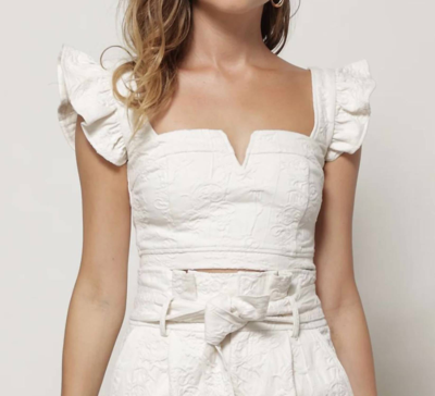 Line And Dot Emory V-wire Top In White
