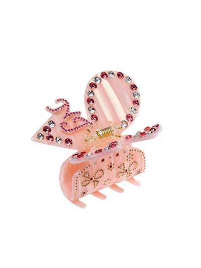 Nana Jacqueline Chloe Crystal Butterfly Claw Clip (pink)