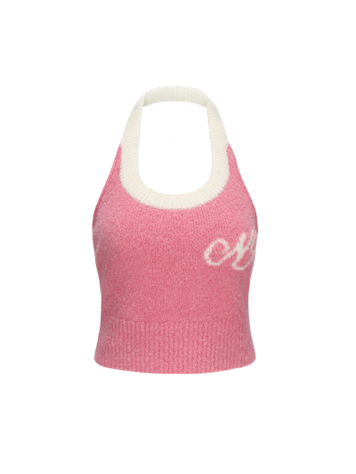 Nana Jacqueline Macie Knit Halter Top (pink) (final Sale)