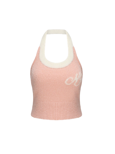 Nana Jacqueline Macie Knit Halter Top (light Pink) (final Sale)