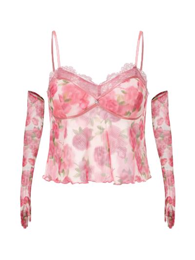 Nana Jacqueline Paulina Floral Top In Pink