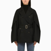 BURBERRY BLACK DOUBLE-BREASTED WOOL JACKET/SLEEVE,8071135145230/N_BURBE-A1189_111-8