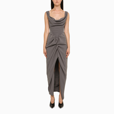 Vivienne Westwood Gray Panther Midi Dress In Grey