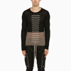 Rick Owens Colour-block Crew-neck Sweater In Mohair In Multicolor