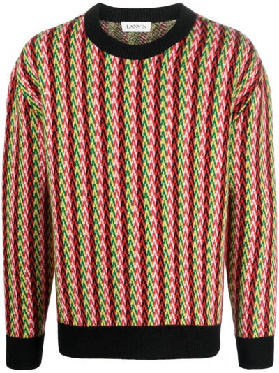 Lanvin Multicolor Curb Sweater In Green