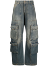 Golden Goose Blue Washed Denim Cargo Jeans In Blue