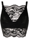 Rabanne Lace-detail Cropped Top In Black