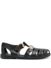 MOSCHINO FLAT SANDALS WITH LOGO
