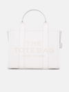 MARC JACOBS (THE) CREAM LEATHER MIDI TOTE BAG