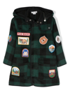 STELLA MCCARTNEY BADGE-DETAILING CHECKED COAT