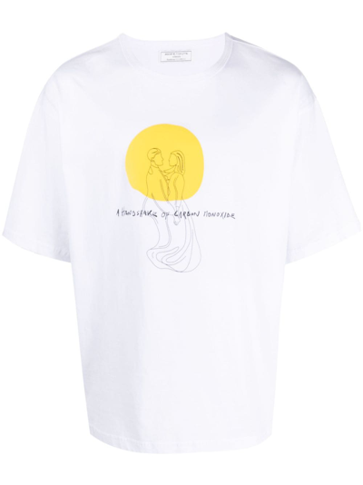 Société Anonyme Graphic-print Cotton T-shirt In White