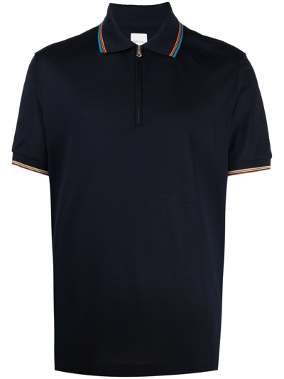 Paul Smith Stripe-trim Detail Polo Shirt In Green